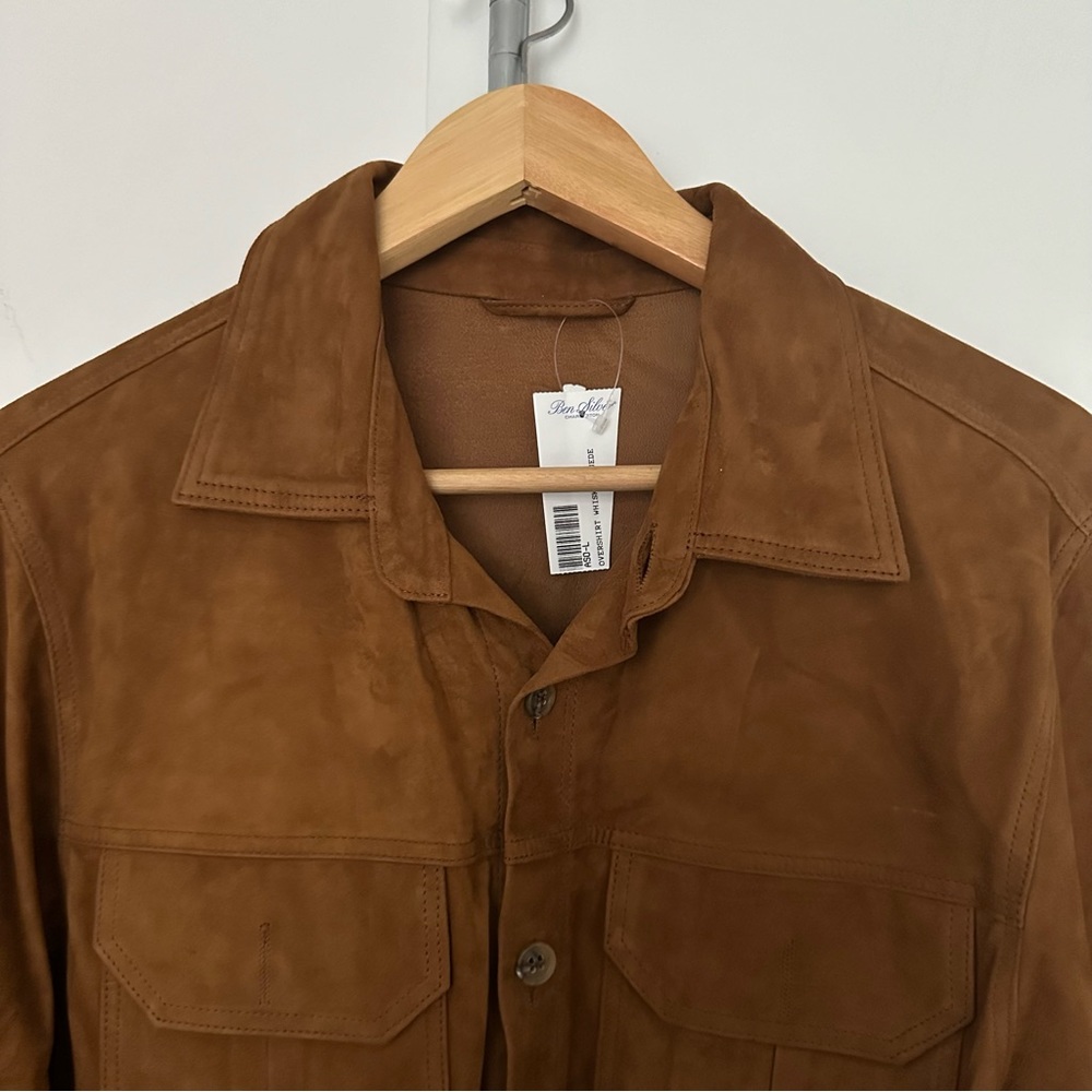 Ben Silver Suede Leather Overshirt